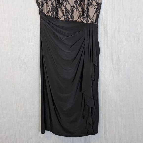 American Living Black and Nude Dress w/ Lace Overlay On Bodice In Women's Size 4 - Picture 5 of 6